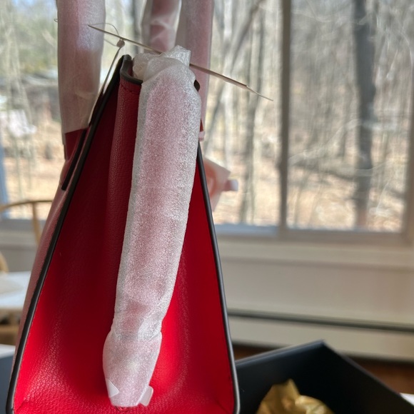 NWT Michael Kors Avril Small Top-Zip Satchel Bright Red - Picture 8 of 15